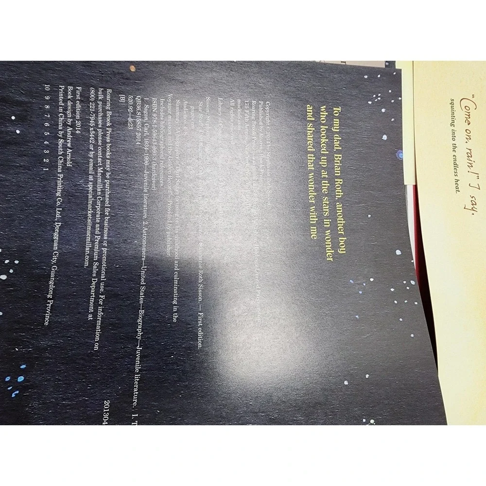 Star Stuff Carl Sagan & Come On Rain Childrens Hardcover Book Lot First Edition